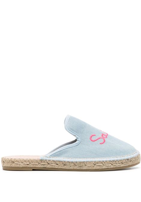 light blue flat slip on espadrilles  MC2 | ISLA N-DENIM25 EMB